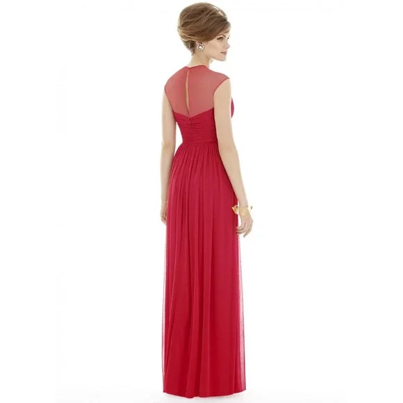 Alfred Sung Sz 6 Black Chiffon Knit Cap Sleeve V-Neck Maxi Dress $231 msrp J3-3 - Picture 10 of 10